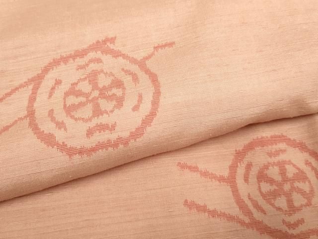 平和屋着物▽上質な紬　単衣　源氏車　正絹　逸品　未使用　DABL3629du