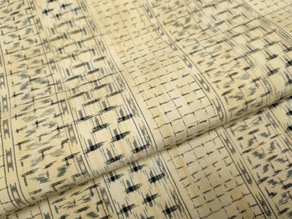 平和屋着物▽上質な紬　単衣　間道　正絹　逸品　DABL3633du