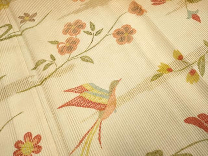 平和屋着物●訪問着　花鳥文　暈し染め　正絹　逸品　DABL3664du