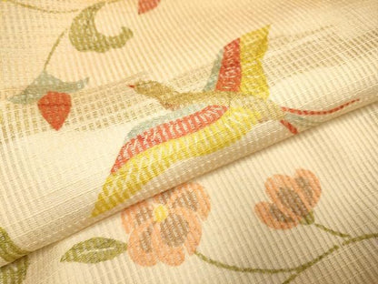 平和屋着物●訪問着　花鳥文　暈し染め　正絹　逸品　DABL3664du