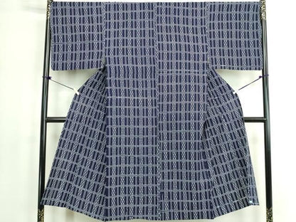 平和屋着物∴夏物　男性　浴衣　注染　抽象文　日本製　綿　逸品　DABL4009cd