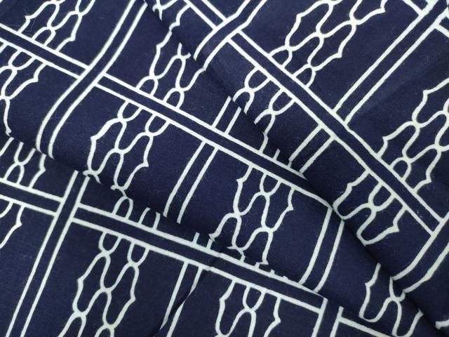 平和屋着物∴夏物　男性　浴衣　注染　抽象文　日本製　綿　逸品　DABL4009cd