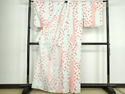 平和屋着物∴夏物　浴衣　舞花文　綿　逸品　DABL4033cd