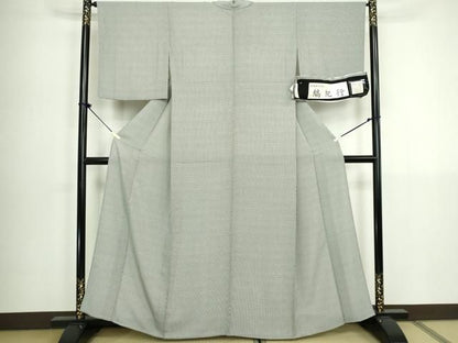 平和屋着物▽江戸小紋　単衣　縞紀行　反端付き　正絹　逸品　DABL4044cd
