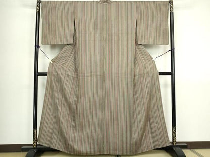 平和屋着物▽上質な小紋　単衣　間道　正絹　逸品　DABL4046cd