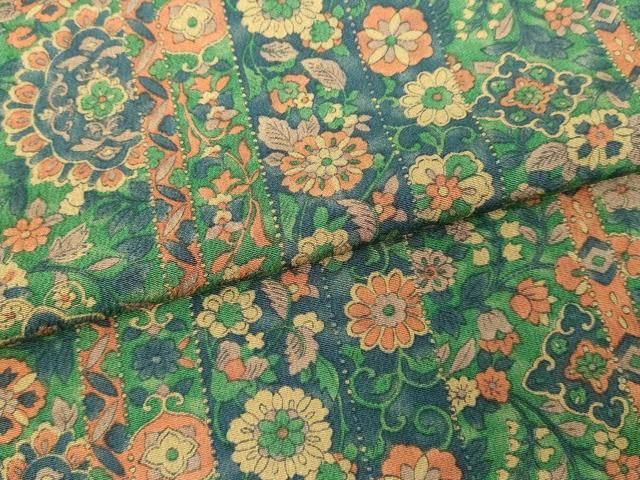 平和屋着物▽上質な小紋　単衣　吉祥花間道　正絹　逸品　DABL4053cd