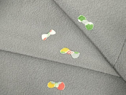 平和屋着物▽上質な小紋　単衣　抽象文様　正絹　逸品　DABL4059cd