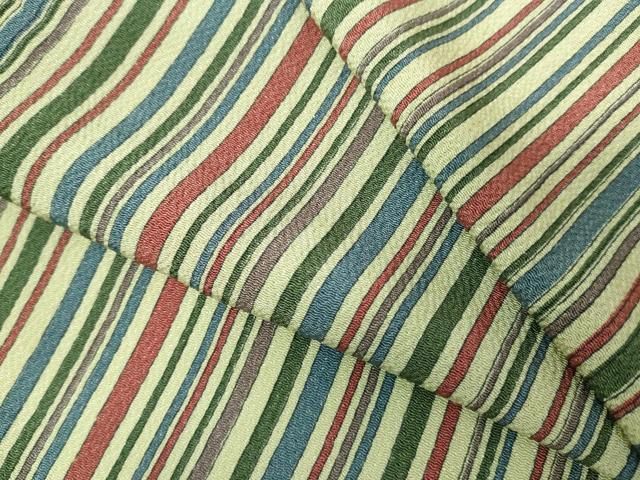 平和屋着物▽上質な小紋　単衣　間道　鬼しぼ縮緬　やまと誂製　正絹　逸品　DABL4061cd