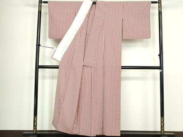 平和屋着物▽小紋　単衣　縞　洗える着物　DABL4066cd