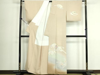 平和屋着物●訪問着　駒刺繍　鬘帯地紙花文　暈し染め　金彩　正絹　逸品　DABL4230cd