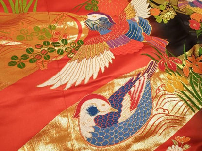 平和屋本店●色打掛　お引きずり　和装　婚礼　結婚式　花嫁　神社挙式　唐織　花鳥文　金糸　正絹　逸品　DABL4310cd