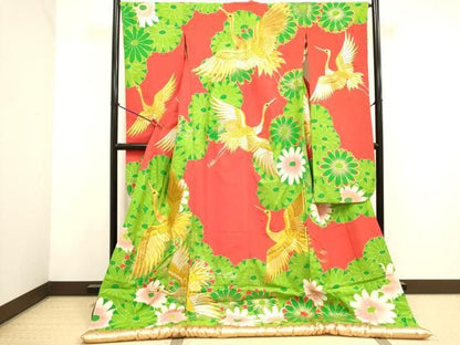 平和屋本店●色打掛　お引きずり　和装　婚礼　結婚式　花嫁　神社挙式　駒刺繍　飛鶴花文　金銀彩　逸品　DABL4317cd