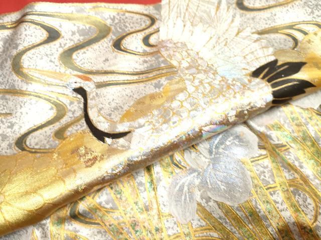 平和屋本店●色打掛　お引きずり　和装　婚礼　結婚式　花嫁　神社挙式　飛鶴花文　暈し染め　金銀彩　逸品　DABL4319cd