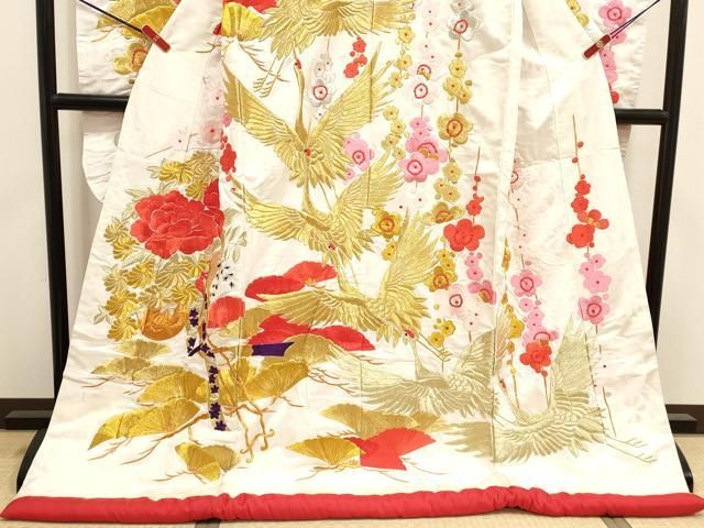 平和屋本店●色打掛　お引きずり　和装　婚礼　結婚式　花嫁　神社挙式　総刺繍　唐織　飛鶴花文　金銀糸　DABL4320cd