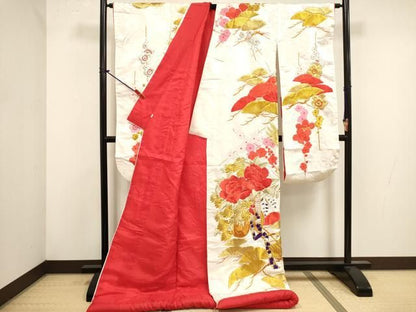 平和屋本店●色打掛　お引きずり　和装　婚礼　結婚式　花嫁　神社挙式　総刺繍　唐織　飛鶴花文　金銀糸　DABL4320cd
