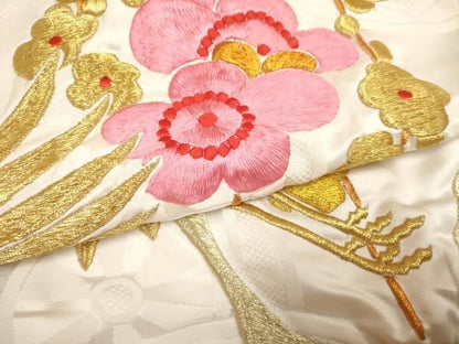 平和屋本店●色打掛　お引きずり　和装　婚礼　結婚式　花嫁　神社挙式　総刺繍　唐織　飛鶴花文　金銀糸　DABL4320cd
