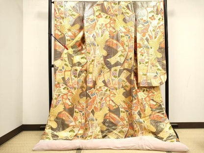 平和屋本店●色打掛　お引きずり　和装　婚礼　結婚式　花嫁　神社挙式　唐織　束ね熨斗花文　金糸　正絹　逸品　DABL4322cd