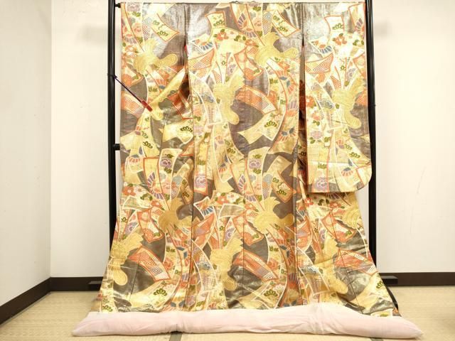 平和屋本店●色打掛　お引きずり　和装　婚礼　結婚式　花嫁　神社挙式　唐織　束ね熨斗花文　金糸　正絹　逸品　DABL4322cd