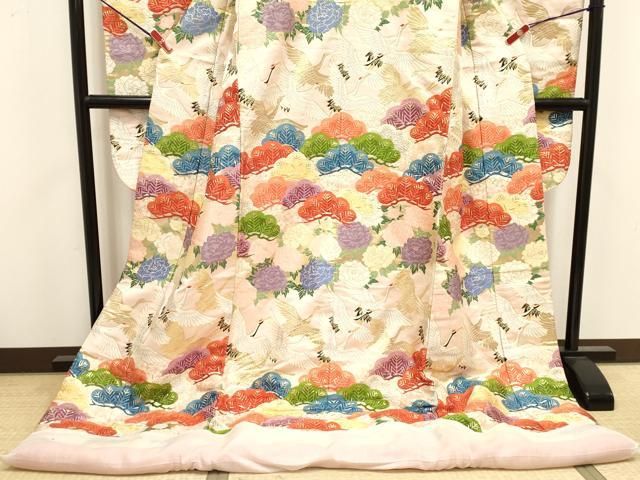 平和屋本店●色打掛　お引きずり　和装　婚礼　結婚式　花嫁　神社挙式　唐織　飛鶴松文　錦翔　金糸　正絹　逸品　DABL4324cd