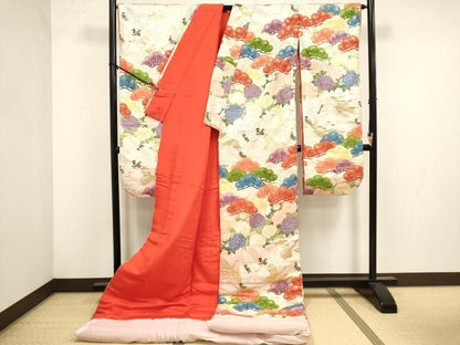 平和屋本店●色打掛　お引きずり　和装　婚礼　結婚式　花嫁　神社挙式　唐織　飛鶴松文　錦翔　金糸　正絹　逸品　DABL4324cd