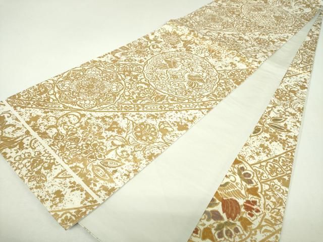 平和屋着物▼袋帯　螺鈿　鳳凰花文　金彩　正絹　逸品　DABL5008ps