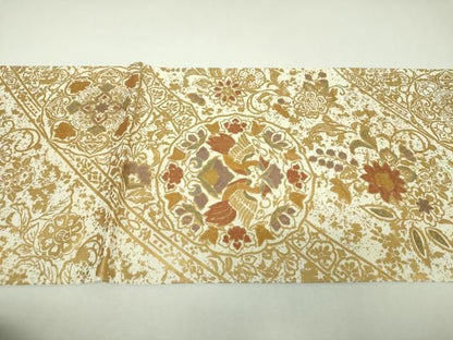 平和屋着物▼袋帯　螺鈿　鳳凰花文　金彩　正絹　逸品　DABL5008ps