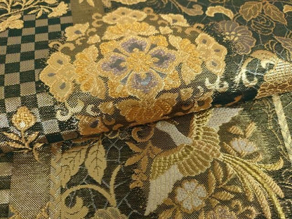 平和屋着物▼佐賀錦　六通柄袋帯　正倉院花鳥文　金糸　正絹　逸品　DABL5024ps