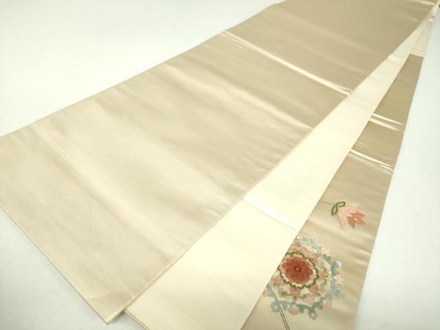 平和屋着物▼太鼓柄袋帯　正倉院更紗花文　金糸　正絹　逸品　DABL5041ps