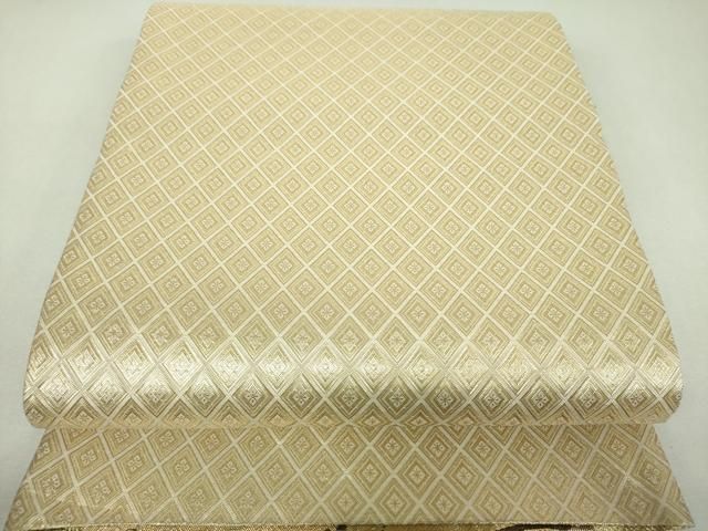 平和屋着物▼佐賀錦　両面　六通柄袋帯　正倉院花丸文　金糸　正絹　逸品　DABL5049ps
