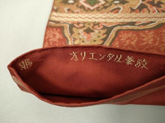 平和屋着物▼西陣　服部織物　六通柄　本袋帯　オリエンタル華紋　金糸　正絹　逸品　DABL5092ps