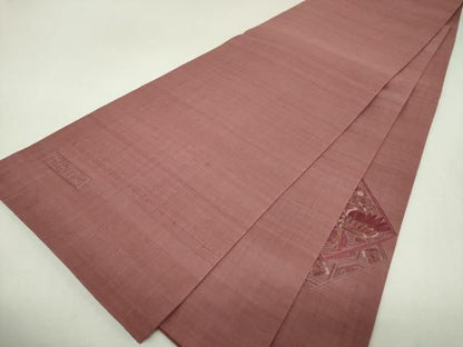 平和屋着物●中国三大刺繍　スワトウ刺繍　汕頭刺繍　相良刺繍　総刺繍　太鼓柄袋帯　紬地　蜀江花鳥文　正絹　逸品　未使用　DABL5263ps
