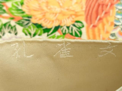 平和屋着物▼六通柄袋帯　唐織　孔雀文　金糸　正絹　逸品　DABL5328ps