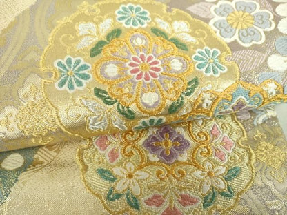 平和屋着物▼六通柄袋帯　唐織　麗華　金銀糸　正絹　逸品　DABL5336ps