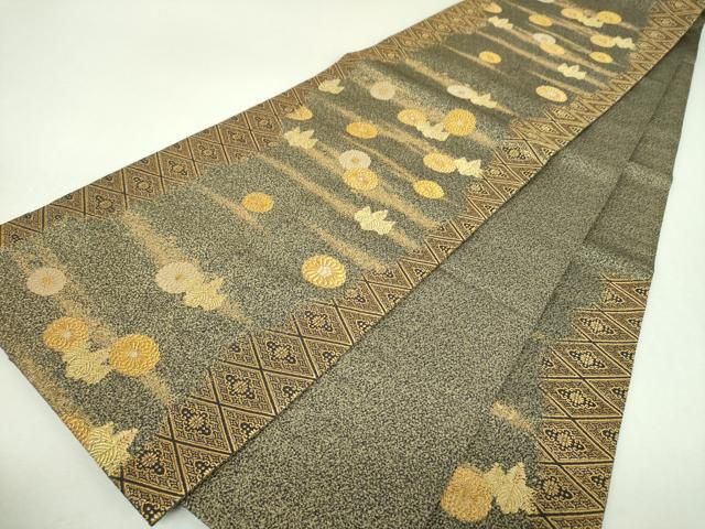 平和屋着物●西陣の名門　加納幸謹製　六通柄袋帯　菊桐文　金糸　正絹　逸品　DABL5349ps