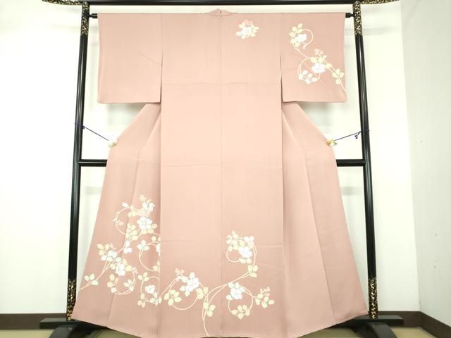 平和屋着物●訪問着　駒刺繍　花唐草　正絹　逸品　DABL5486ps