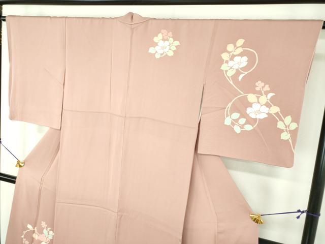 平和屋着物●訪問着　駒刺繍　花唐草　正絹　逸品　DABL5486ps