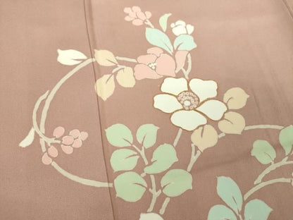 平和屋着物●訪問着　駒刺繍　花唐草　正絹　逸品　DABL5486ps
