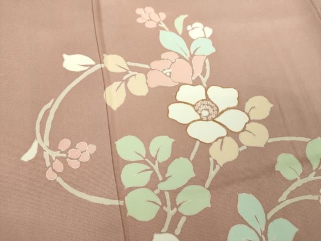 平和屋着物●訪問着　駒刺繍　花唐草　正絹　逸品　DABL5486ps