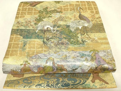 平和屋本店▼両面　全景全通柄袋帯　光琳と宗達琳派集乃図　本金箔　正絹　逸品　DABL6292az