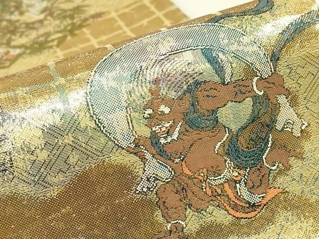 平和屋本店▼両面　全景全通柄袋帯　光琳と宗達琳派集乃図　本金箔　正絹　逸品　DABL6292az