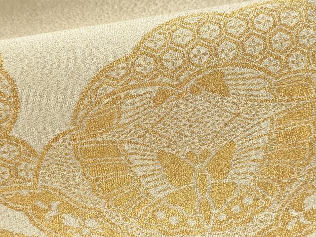 平和屋本店▼太鼓柄袋帯　つづれ織　花鳥菱取文　本金箔24Ｋ　正絹　逸品　DABL7533sf