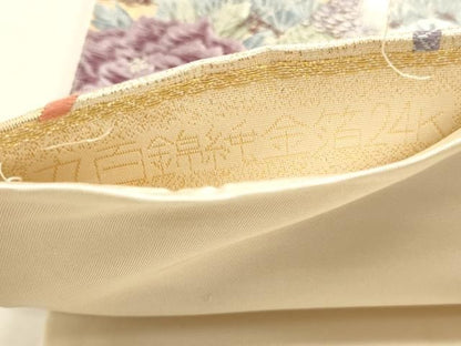 平和屋本店▼六通柄袋帯　唐織　九百錦　風景文　純金箔24ｋ　正絹　逸品　DABL7567sf