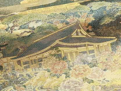 平和屋本店▼六通柄袋帯　風景文　世界文化遺産指定記念　本金箔　正絹　逸品　DABL7568sf