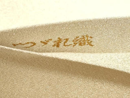 平和屋本店▼太鼓柄袋帯　つづれ織　松皮菱取文　本金箔24Ｋ　正絹　逸品　DABL7573sf