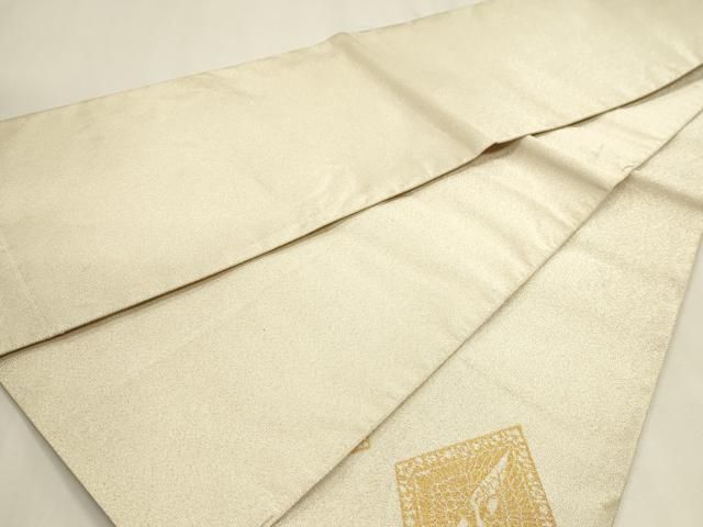 平和屋本店▼太鼓柄袋帯　つづれ織　松皮菱取文　本金箔24Ｋ　正絹　逸品　DABL7573sf