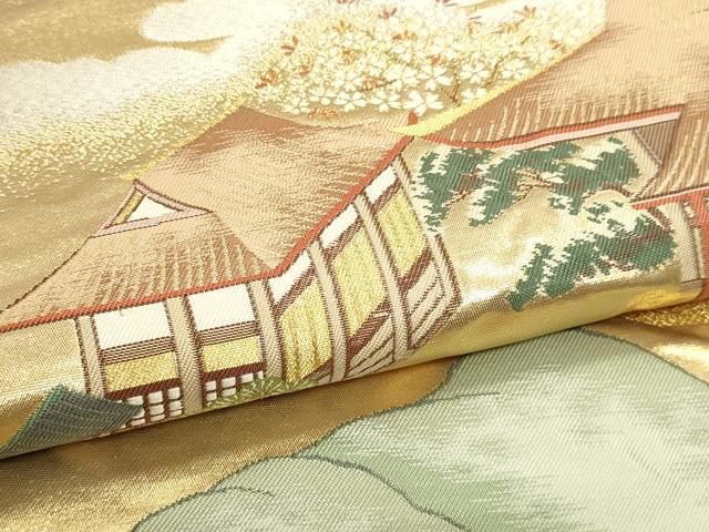 平和屋本店▼六通柄袋帯　京めぐり　本金箔　正絹　逸品　DABL7576sf