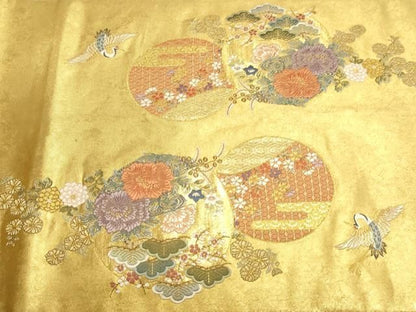 平和屋本店●西陣　長嶋成織物　ながしま帯　六通柄袋帯　唐織　慶長小袖文様　本金箔　瀞金錦　正絹　逸品　DABL7625sf