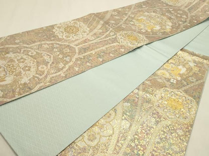 平和屋本店▼六通柄袋帯　慶長鳳彩華紋　本金箔　正絹　逸品　DABL7633sf