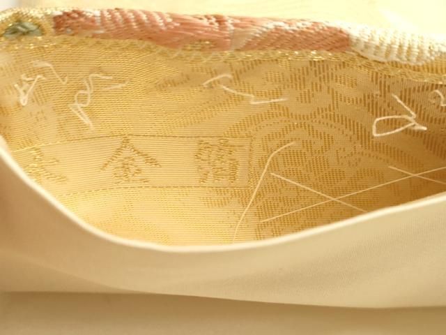 平和屋本店▼六通柄袋帯　唐織　宝生麗姿文　本金箔　正絹　逸品　DABL7634sf