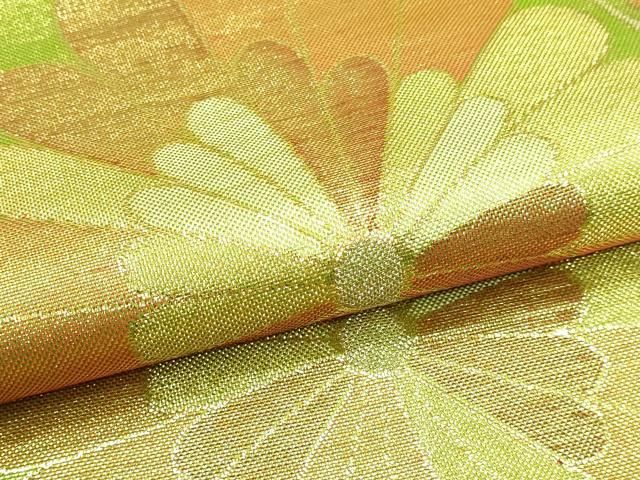平和屋本店▼六通柄袋帯　正倉院花文　純金箔錦織　正絹　逸品　DABL7679sf